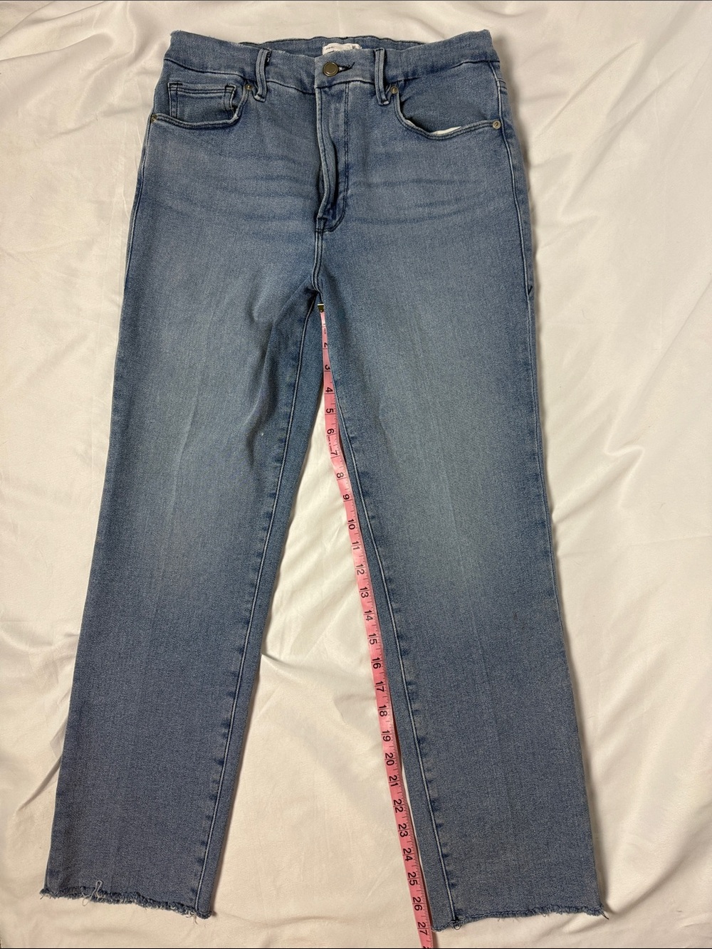 Good American Straight Leg Jeans - Faded Blue